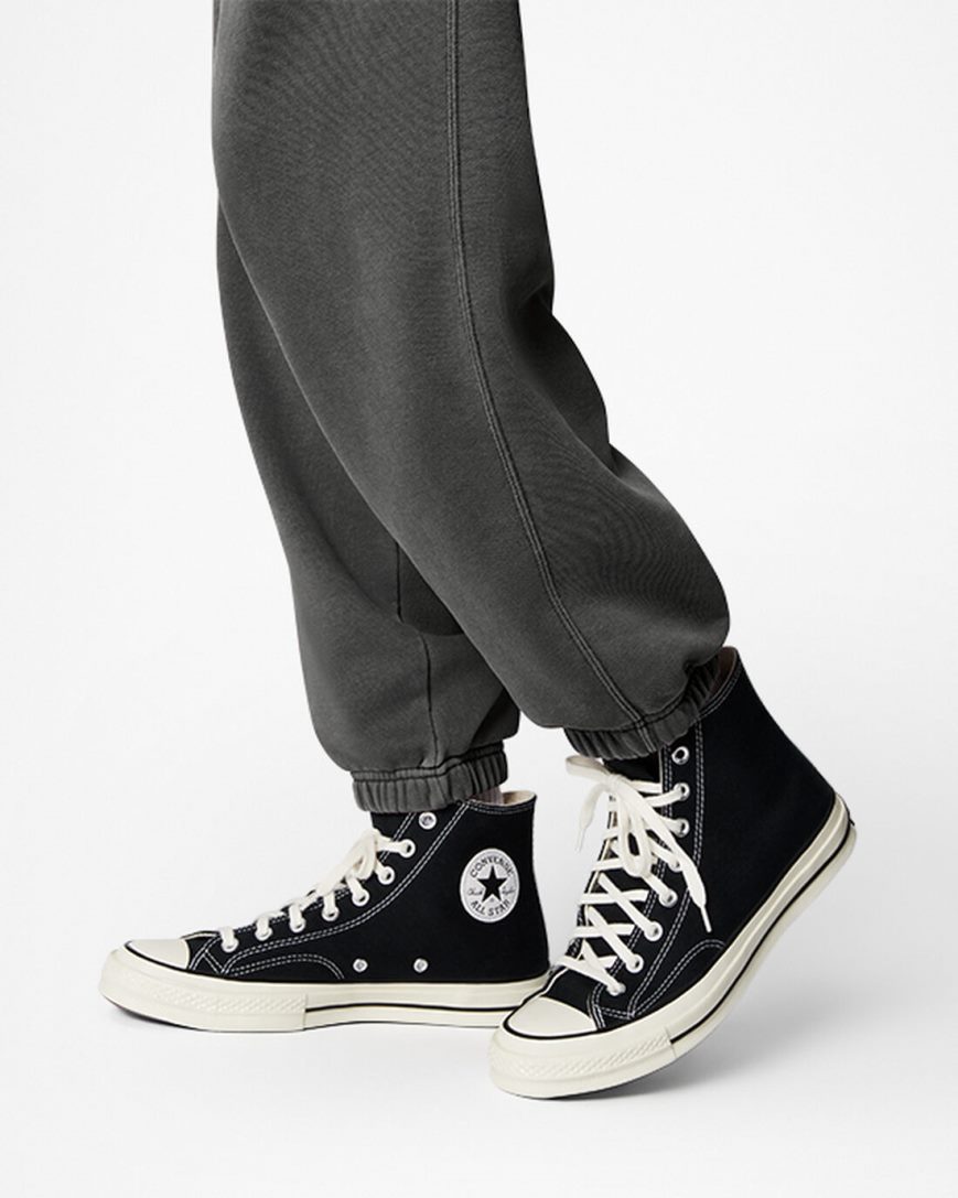 Men's Converse Go-To Chuck Taylor Sneaker Patch Loose Fit Sweatpants Black | AU E6850R